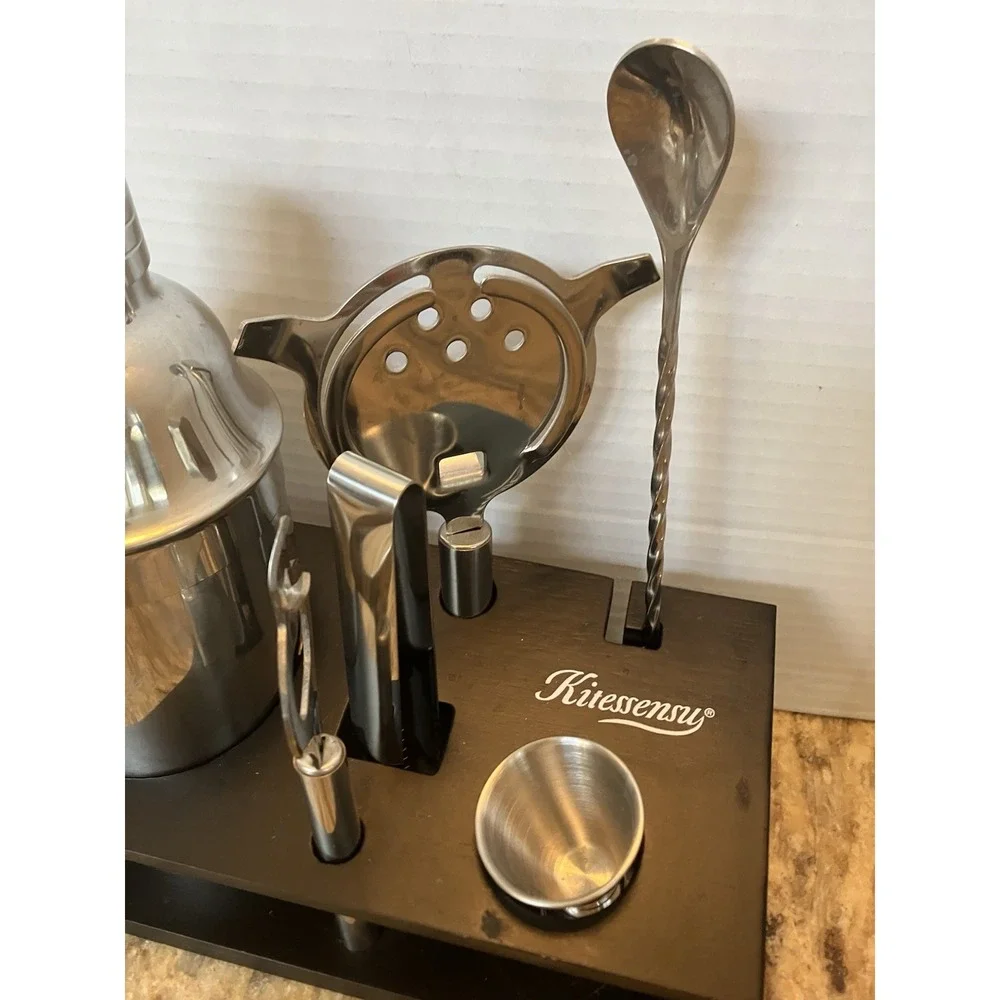 KITESSENSU Cocktail Shaker Set Bartender Kit with Stand | Bar Set Drink Mixer